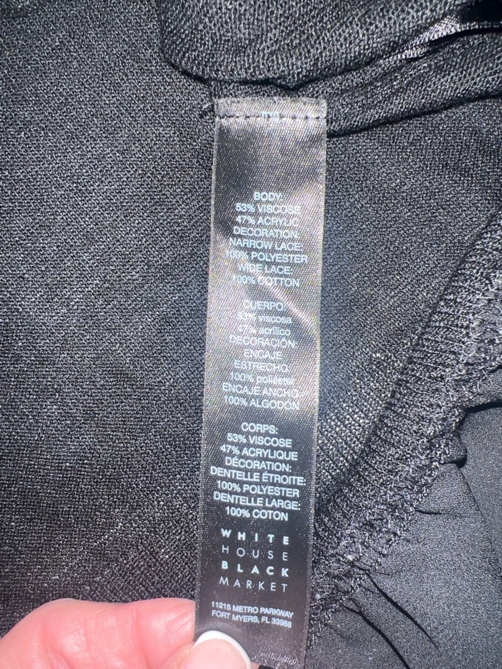 WHBM Black Long Sleeve Top - Picture 6 of 6